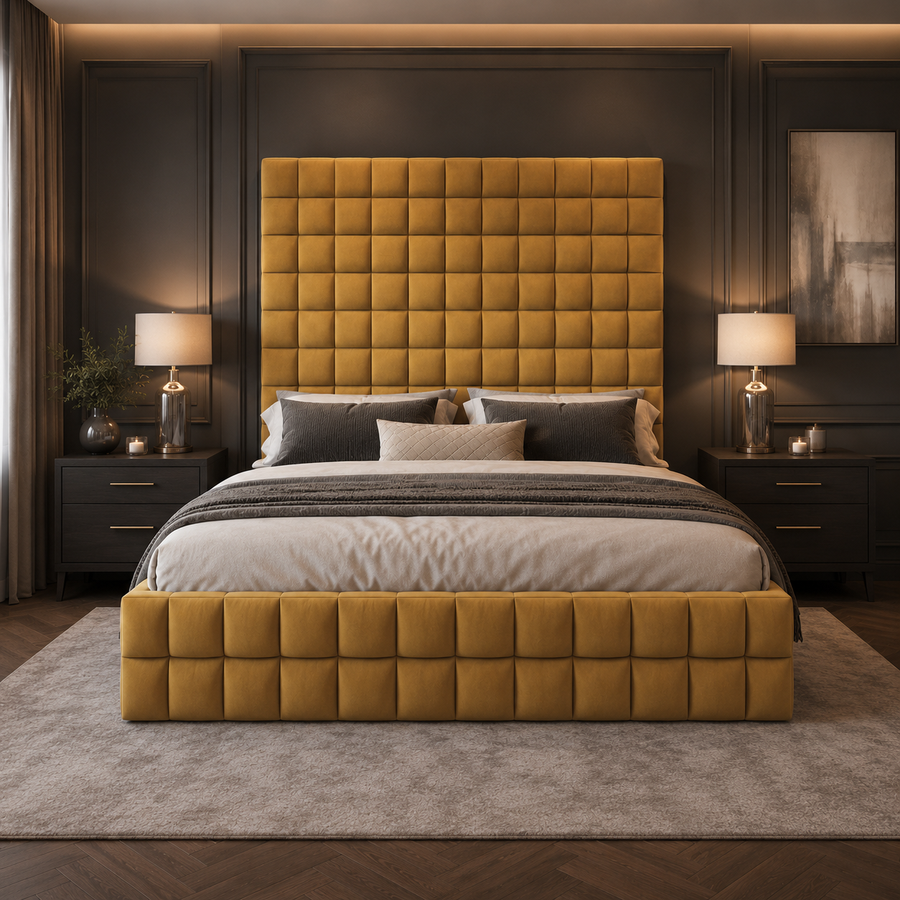 Elegance Cubic Upholstered Bed