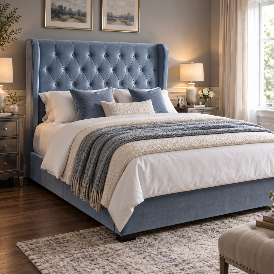 Straight Circle Winged Headboard