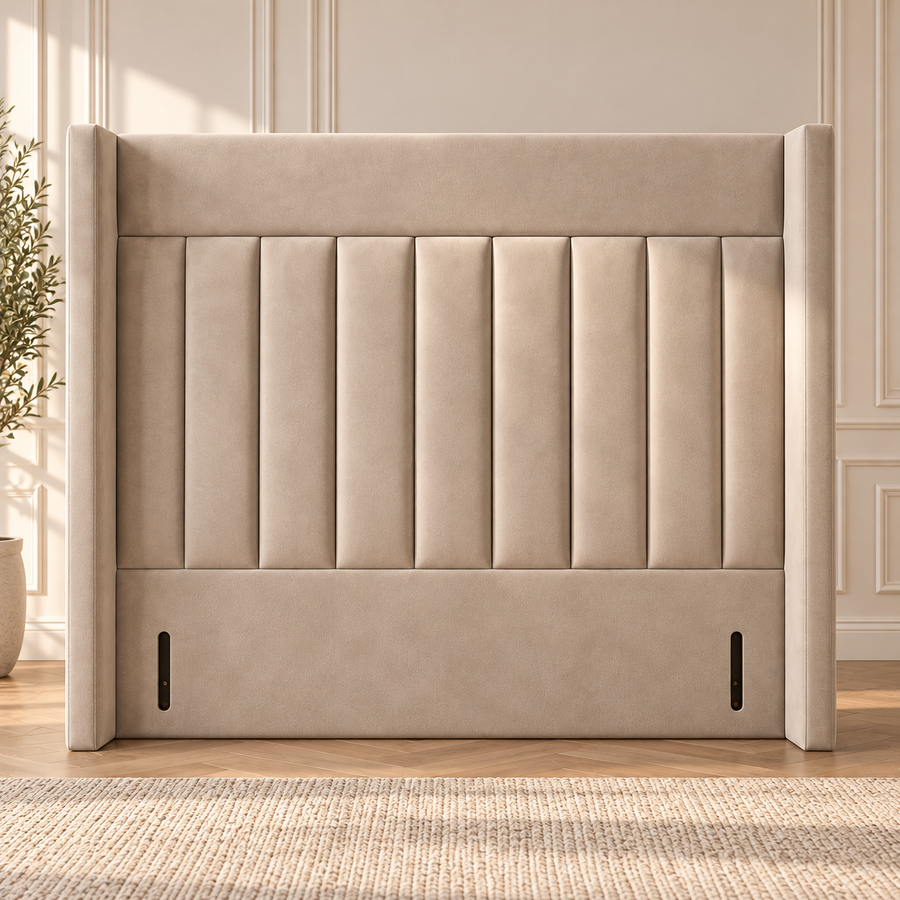 High Wingback Headboard, Arden Channelled