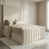 Boucle Panel Upholstered Bed