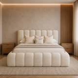 Marshmallow Boucle Bed Frame | Luxury Modern Upholstered Bed 2026