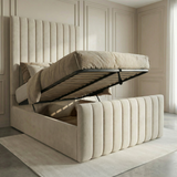 Boucle Panel Upholstered Bed