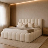 Marshmallow Boucle Bed Frame | Luxury Modern Upholstered Bed 2026