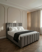 Linear Panel Upholstered Bed