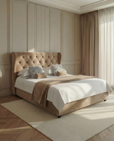 Azalea Upholstered Wingback Bed