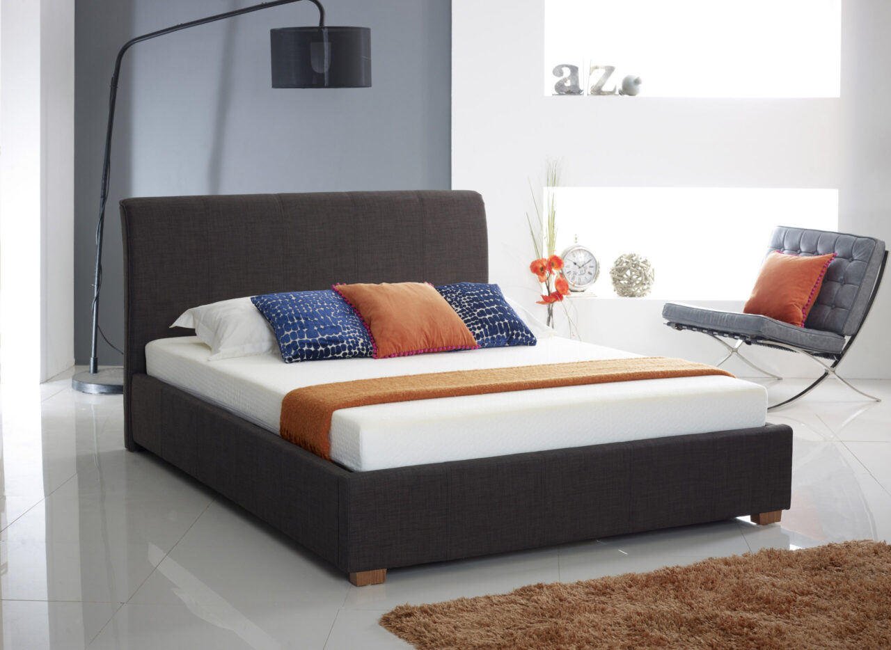 Fabric Upholstered Ottoman Storage Bed