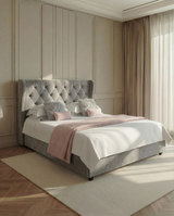 Azalea Upholstered Wingback Bed