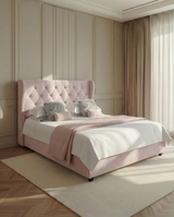 Azalea Upholstered Wingback Bed