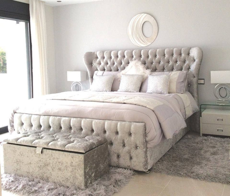 Curved Wingback Chesterfield Bed