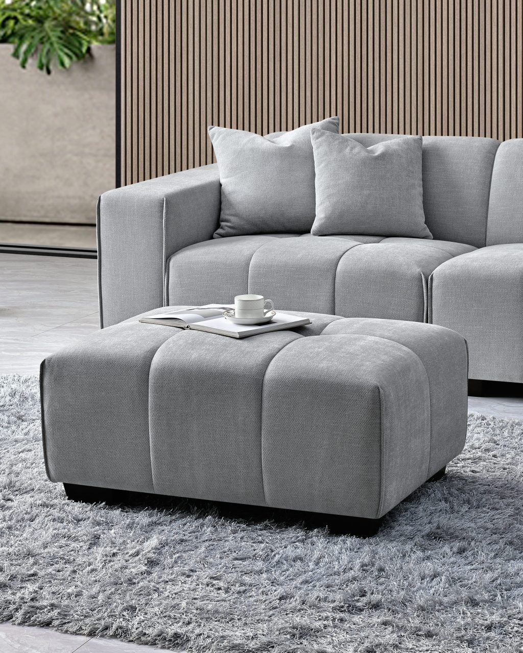 Aluxo Leonard Right Hand Corner – Cloud Grey Boucle