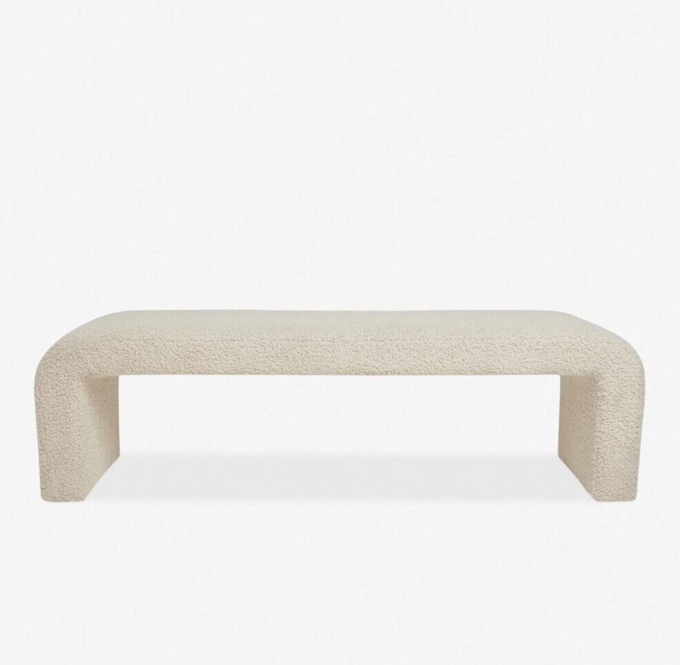 Upholstered Boucle Bench