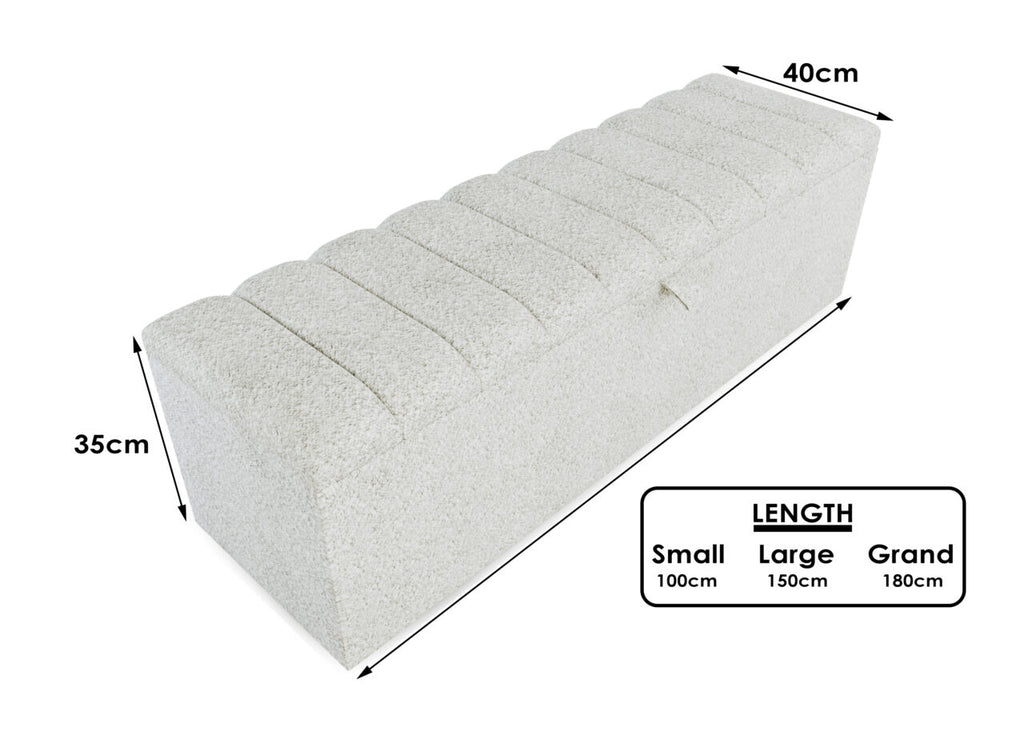 Boucle Panel Ottoman Storage Box