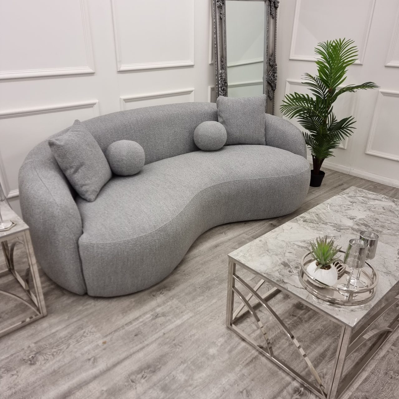 Boucle Wave Sofa - Grey