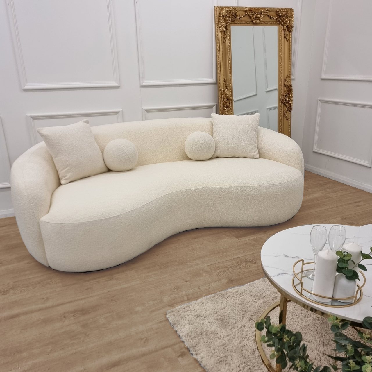 Boucle Wave Sofa - Ivory