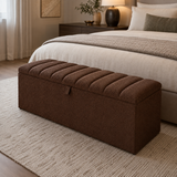Boucle Panel Ottoman Storage Box
