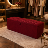 Boucle Panel Ottoman Storage Box