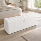 Boucle Panel Ottoman Storage Box