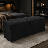 Boucle Panel Ottoman Storage Box