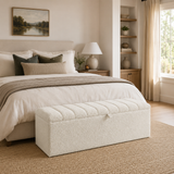 Boucle Panel Ottoman Storage Box