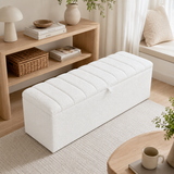 Boucle Panel Ottoman Storage Box