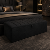 Boucle Panel Ottoman Storage Box