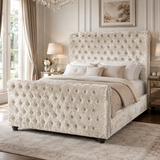 Modern Sleigh Chesterfield Headboard and Footboard