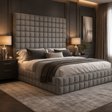 Elegance Cubic Upholstered Bed