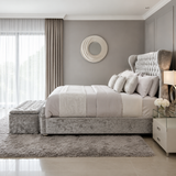 Curved Wingback Chesterfield Bed