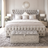 Curved Wingback Chesterfield Bed