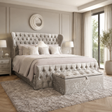 Curved Wingback Chesterfield Bed