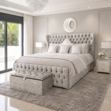 Curved Wingback Chesterfield Bed