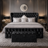 Curved Wingback Chesterfield Bed