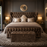 Curved Wingback Chesterfield Bed