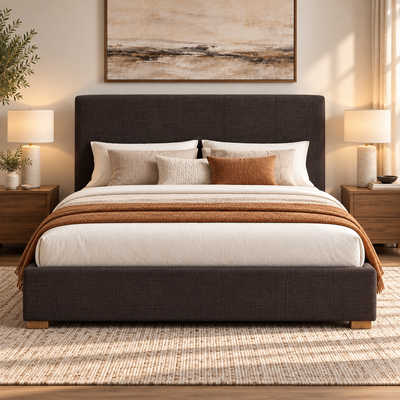 Fabric Upholstered Ottoman Storage Bed
