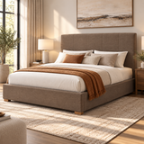 Fabric Upholstered Ottoman Storage Bed