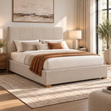 Fabric Upholstered Ottoman Storage Bed