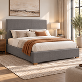 Fabric Upholstered Ottoman Storage Bed