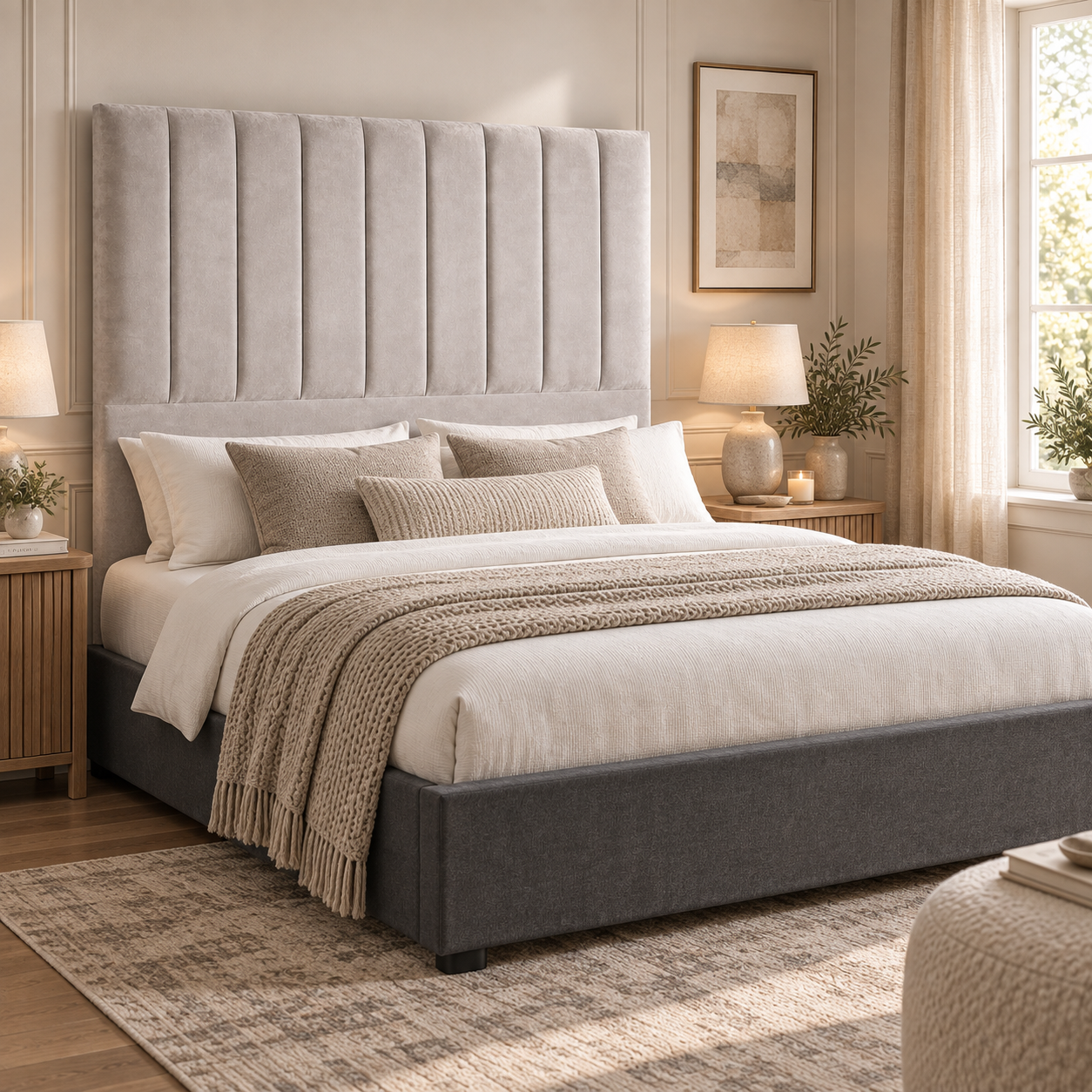 Vertical Line Floor Standing Headboard