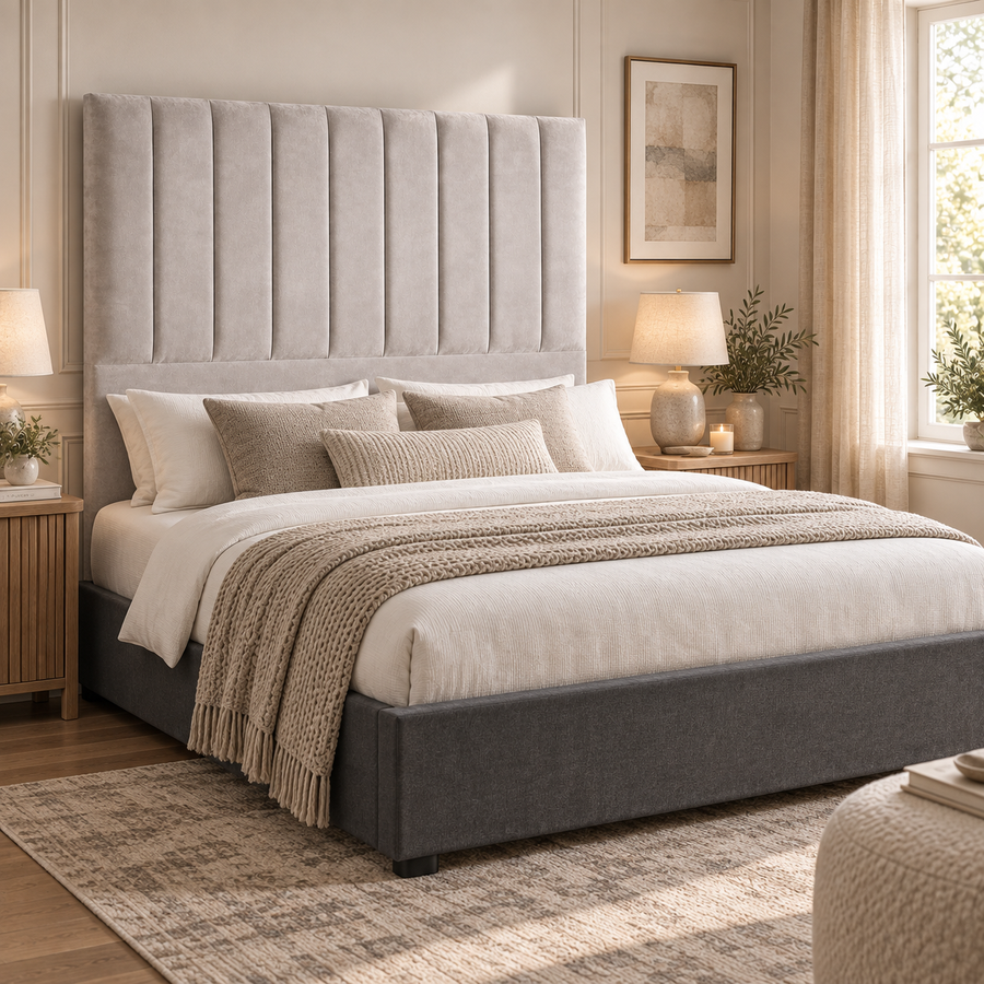 Vertical Line Floor Standing Headboard