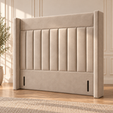 High Wingback Headboard, Arden Channelled view 2