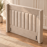 High Wingback Headboard, Arden Channelled view 6