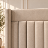 High Wingback Headboard, Arden Channelled view 4