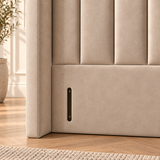 High Wingback Headboard, Arden Channelled view 10