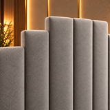 High Floor Standing Headboard, Avalon Art Deco Channelled view 4
