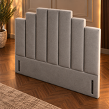 High Floor Standing Headboard, Avalon Art Deco Channelled view 2