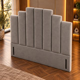 High Floor Standing Headboard, Avalon Art Deco Channelled view 11