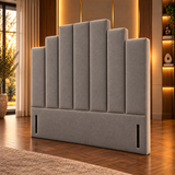 High Floor Standing Headboard, Avalon Art Deco Channelled view 5