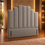 High Floor Standing Headboard, Avalon Art Deco Channelled view 7