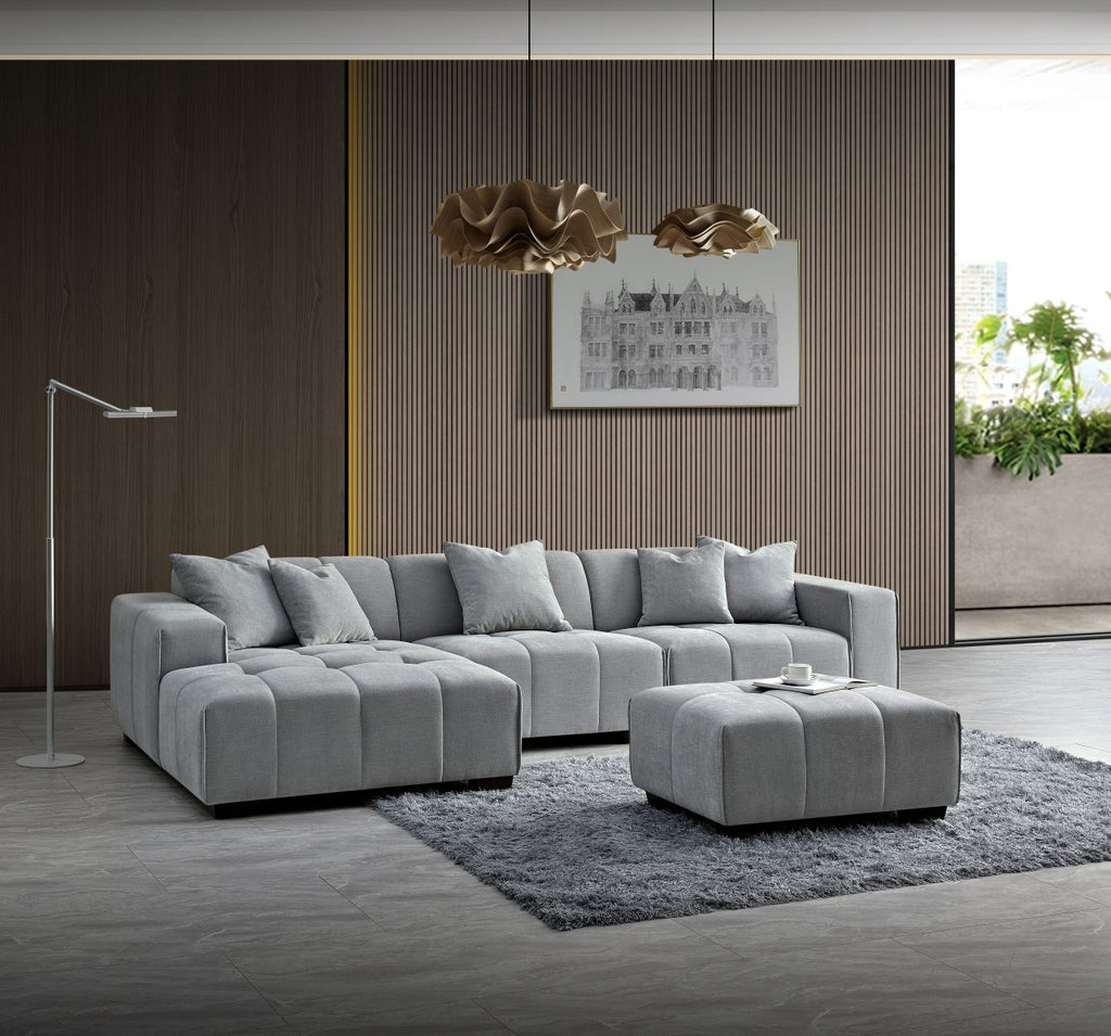 Aluxo Leonard Left Hand Corner – Cloud Grey Boucle