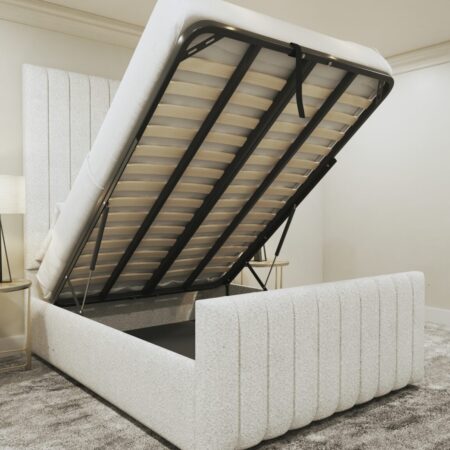 Boucle Panel Upholstered Bed